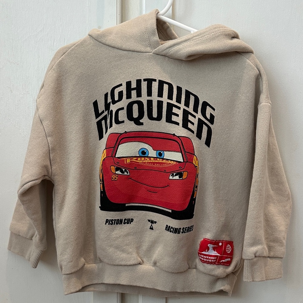 Kids Lightning McQueen Zara Hoodie - Beige